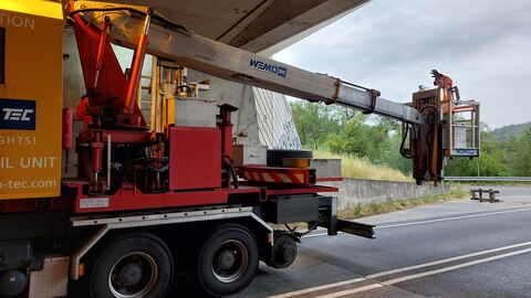 Bauwerksprüfung Lohbergtunnel 2023 - 16 Tunnelsichtgerät am Tunneleingang