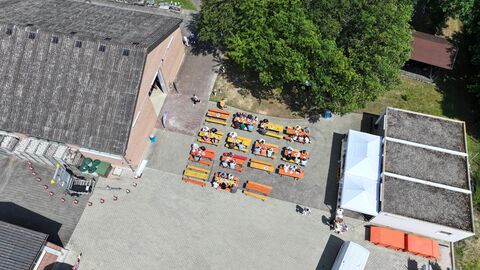 Freisprechungsfeier 2024 - 1 Die Lehrbaustelle der Aus- udn Fortbildungsstätte in Rotenburg/Fulda von oben